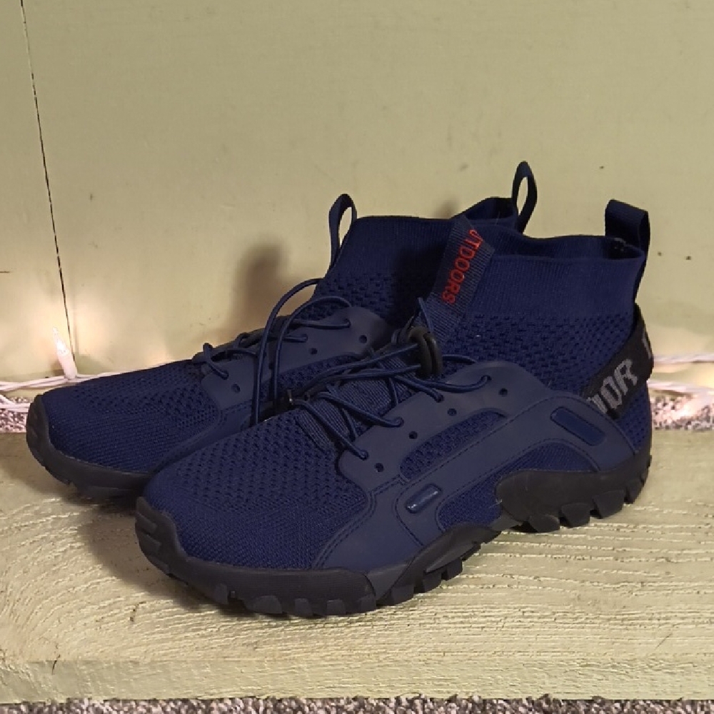 Women's Outdoors Navy Hiking Track Sole Tread Sock Sneaker 39 - Picture 3 of 12